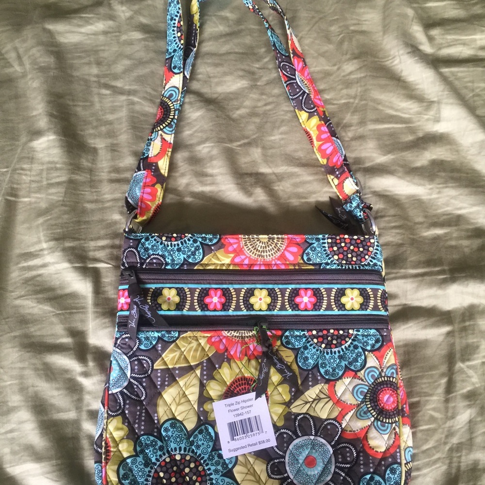 Vera Bradley triple zip hipster flower shower.